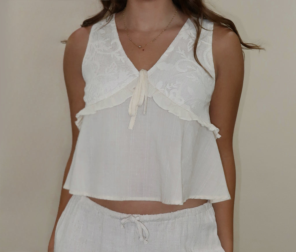 Meadow Lace Tie Tank
