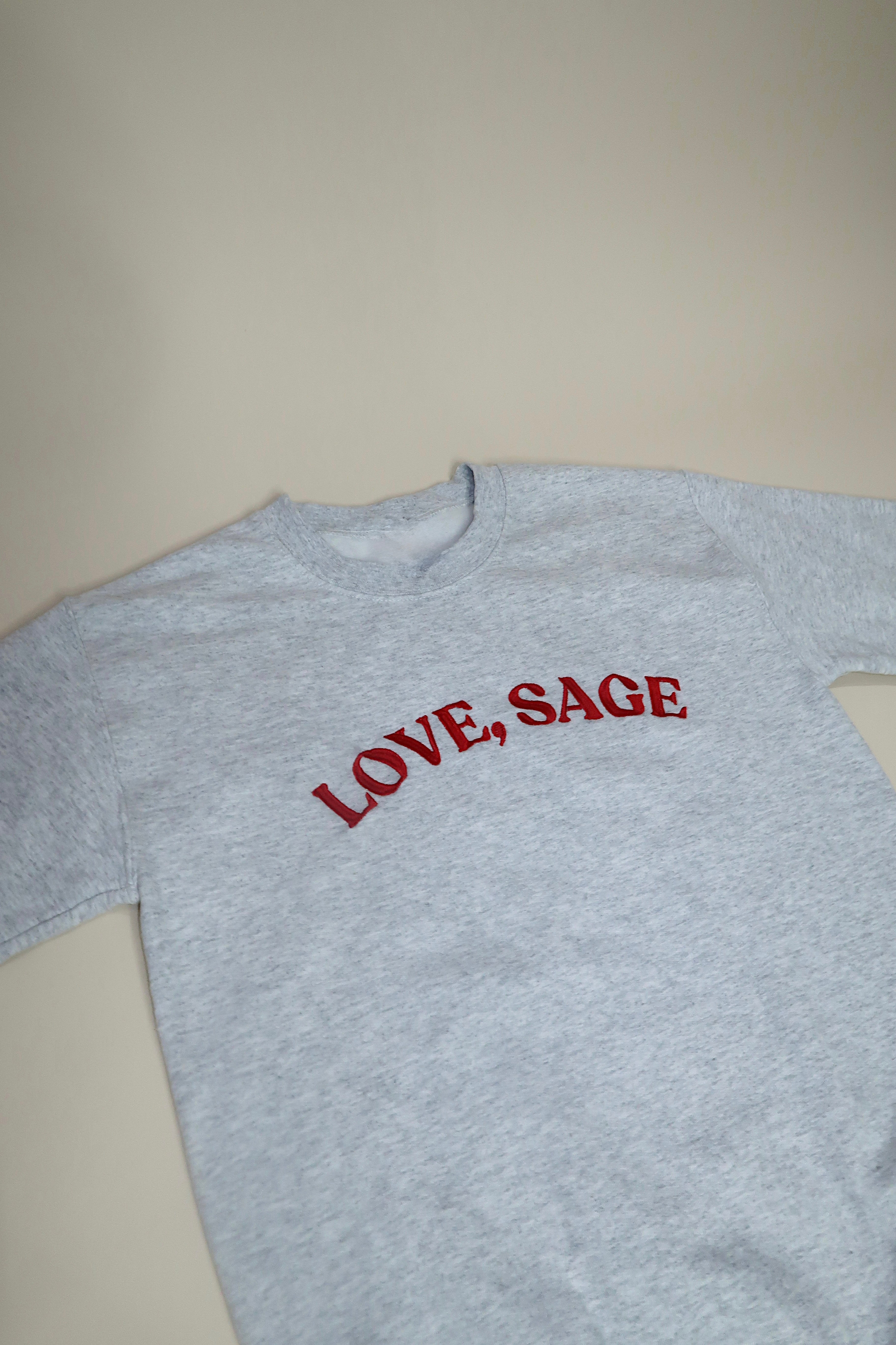 Love,Sage Signature Crewneck