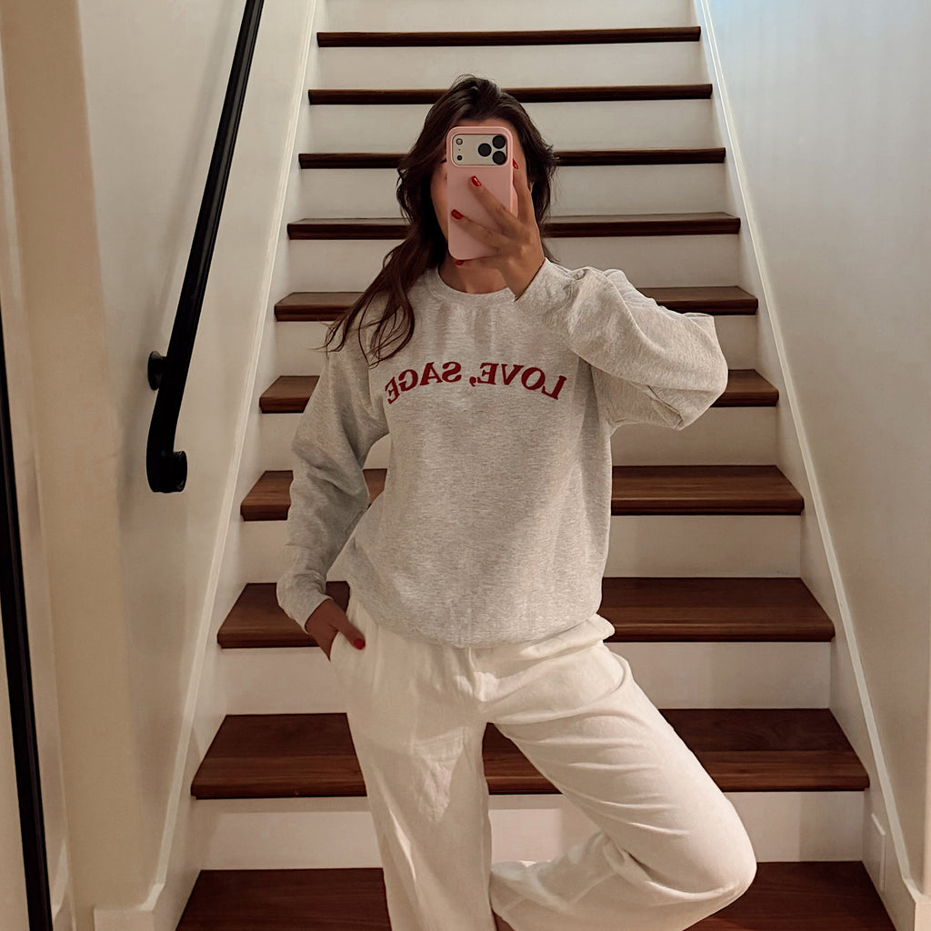 Love,Sage Signature Crewneck
