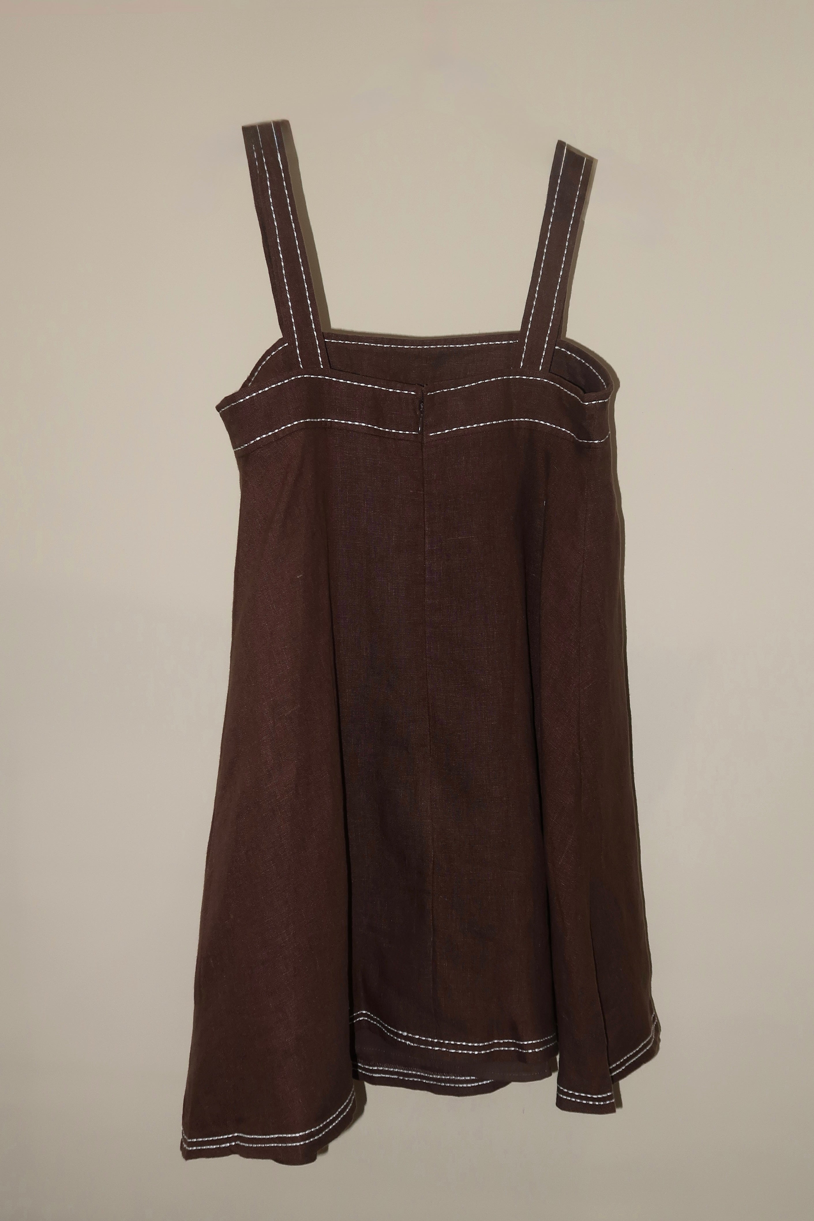 Mocha Muse Linen Dress