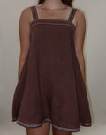 Mocha Muse Linen Dress