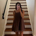 Mocha Muse Linen Dress