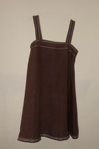 Mocha Muse Linen Dress