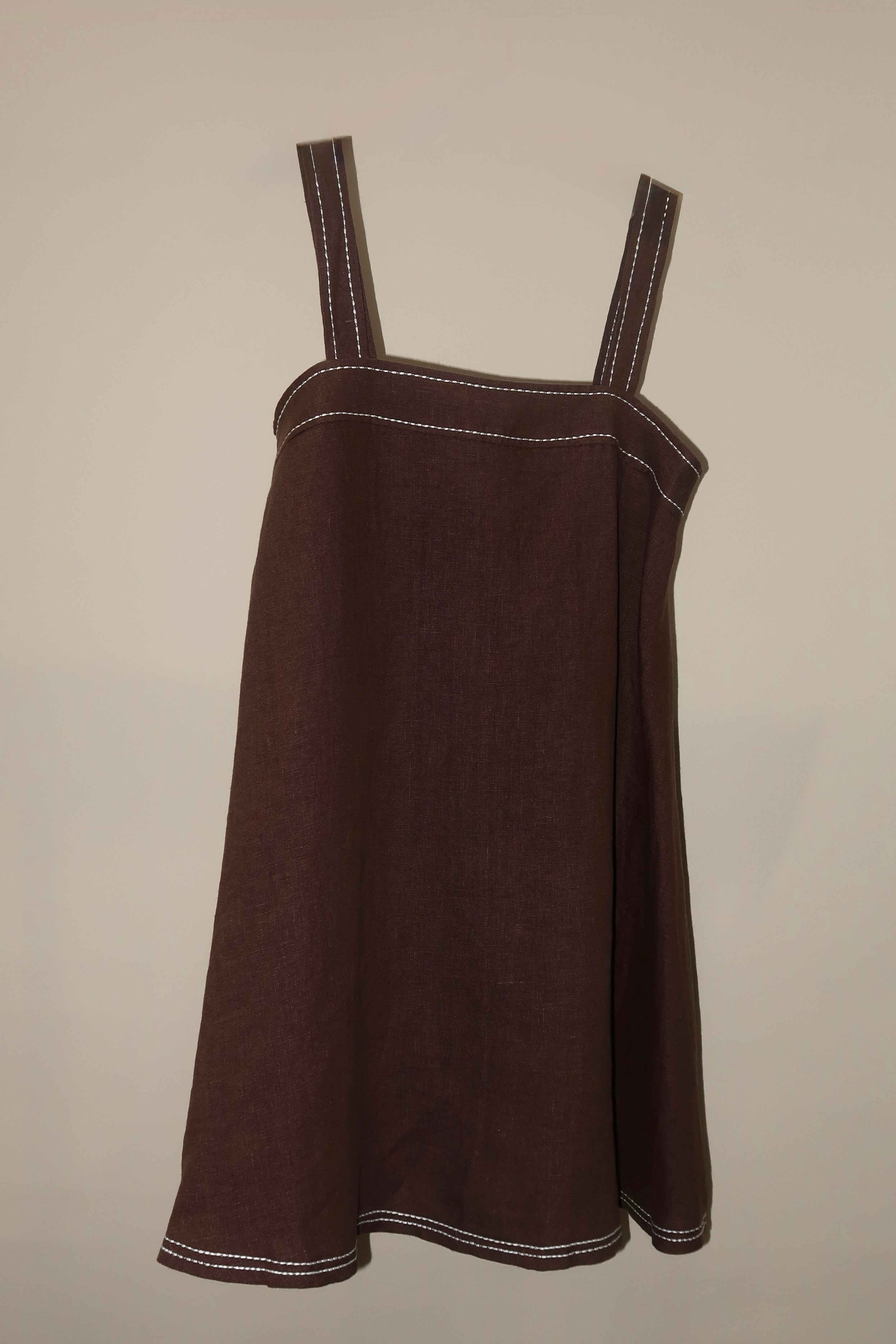Mocha Muse Linen Dress